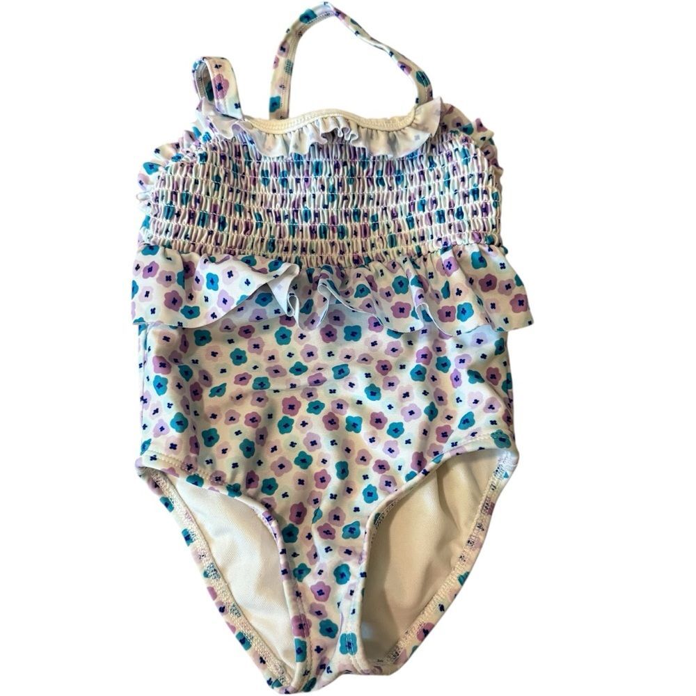 Cat & Jack 2T Floral Ruffle One-Piece Swimsuit
